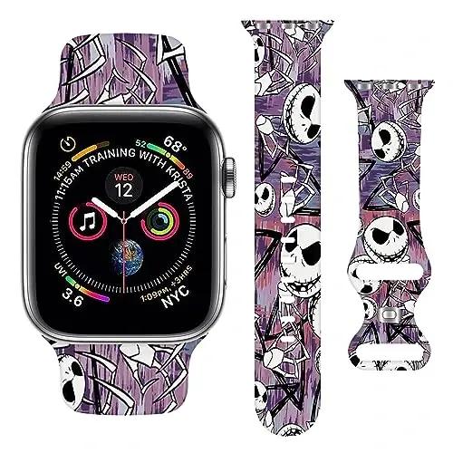 Holiday Strap Compatible with Apple Watch Band 38mm 40mm 41mm 42mm 44mm 45mm 46mm 49mm,Adjustable Replaceable Soft Silicone Cartoon Sport Wristbands for iWatch Ultra Series 10 9 8 7 6 5 4 3 2 1 SE - Modazone