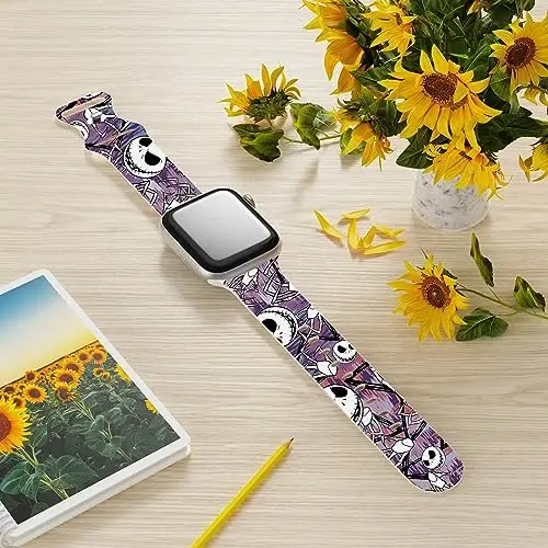 Holiday Strap Compatible with Apple Watch Band 38mm 40mm 41mm 42mm 44mm 45mm 46mm 49mm,Adjustable Replaceable Soft Silicone Cartoon Sport Wristbands for iWatch Ultra Series 10 9 8 7 6 5 4 3 2 1 SE - 2