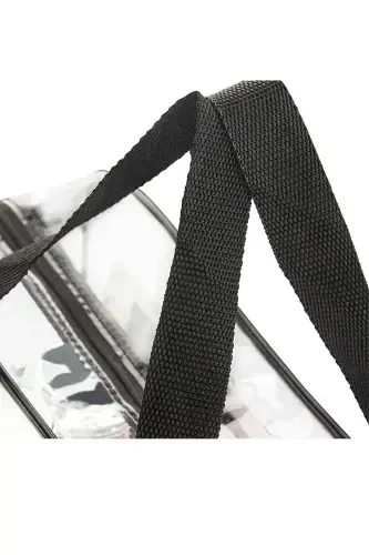 Ta'til, plyaj, kosmetika, makiyaj Bakım çantası seti, shaffof suv o'tkazmaydigan, katta o'lchamli 2 dona sumka-2'li shaffof - 5