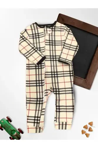 Татли Берри %100 Пахта 3'ли Бебек Тулум 0-18 Ой (UNISEX)-кахве - 4