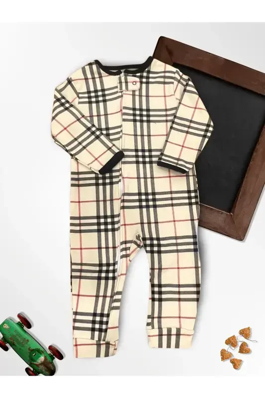 Татли Берри %100 Пахта 3'ли Бебек Тулум 0-18 Ой (UNISEX)-кахве - 4