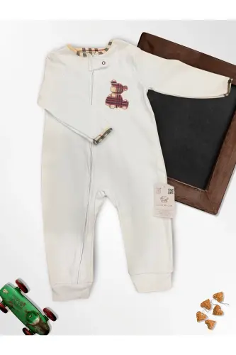 Татли Берри %100 Пахта 3'ли Бебек Тулум 0-18 Ой (UNISEX)-кахве - 6
