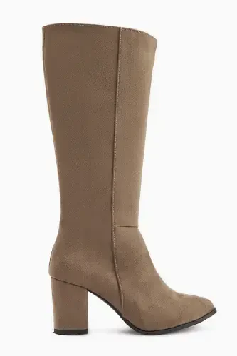 Tatum Suede Pointed Toe Mid Heel Bootie - 1