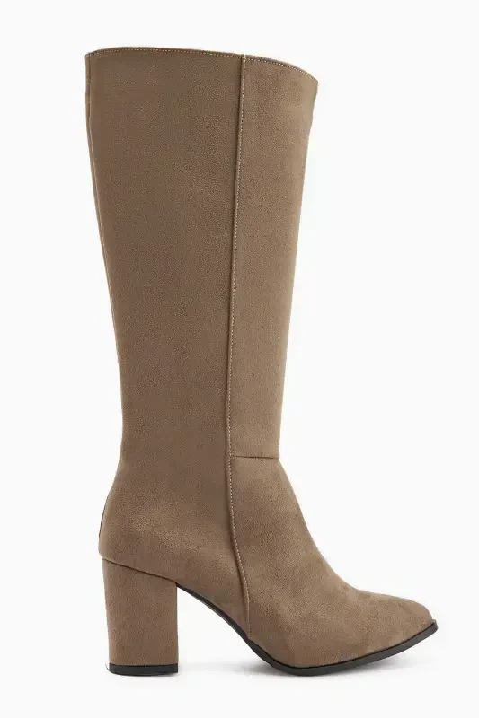 Tatum Suede Pointed Toe Mid Heel Bootie - 1
