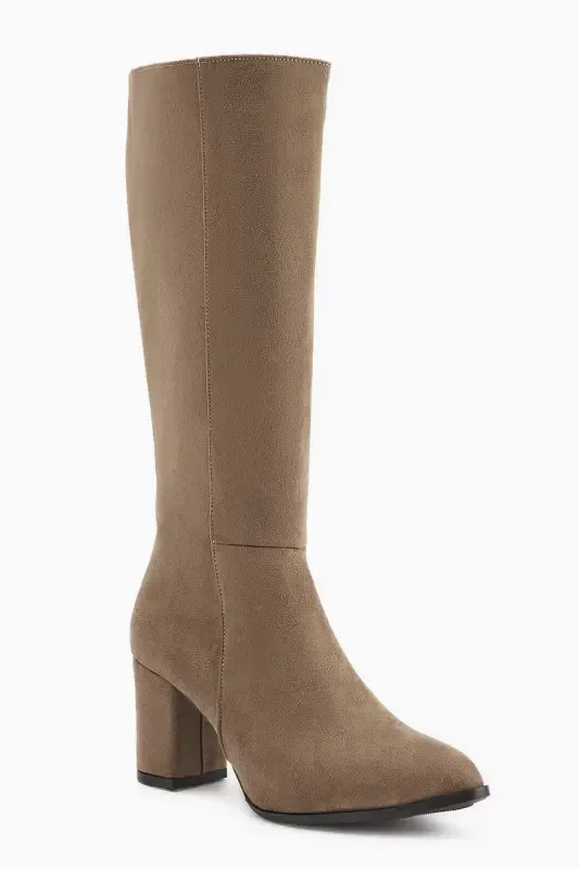 Tatum Suede Pointed Toe Mid Heel Bootie - 2