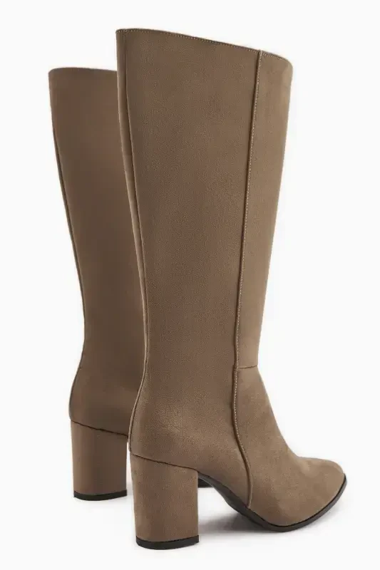 Tatum Suede Pointed Toe Mid Heel Bootie - 4