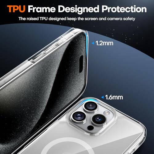 TAURI 3-in-1 iPhone 15 Pro Max Case, Clear, [No Yellowing], with 2X Screen Protector, [15 FT Military-Grade Protection] Shockproof Case for iPhone 15 Pro Max 6.7 inch - 11