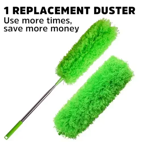 Ceiling Fan Cleaner Duster, Bafezoze Extendable Long Duster for High Ceilings, Telescoping Tall Extension Pole Green - 4