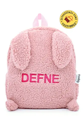 Tavşan Pembe 0 - 8 Yaş Anasınıfı Kreş Çocuk Okul / Sırt Çantası Peluş 