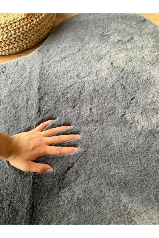 Tavşan Tüyü Post Peluş Ultra Yumuşak Post Puffy Antrasit - Antrasit - 3