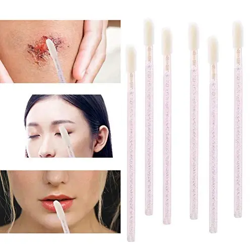 Tbestmax 200 Disposable Mascara Wand and Lipstick Applicator Wands Crystal Lip Gloss Brush Lash Spoolies for Eyelash Extensions (Pink) - 5