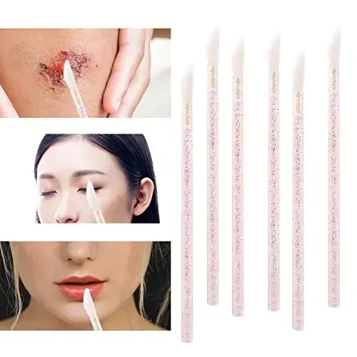 Tbestmax 200 Disposable Mascara Wand and Lipstick Applicator Wands Crystal Lip Gloss Brush Lash Spoolies for Eyelash Extensions (Hotpink) - 5