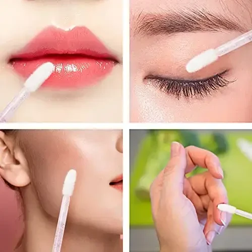 Tbestmax 400 Spoolies Mascara Wand and Lip Brush Kirpik uzaytirish uchun bir martalik Lash cho'tkalari, lab bo'yog'i lab porlashi aplikatori (pushti) - 5