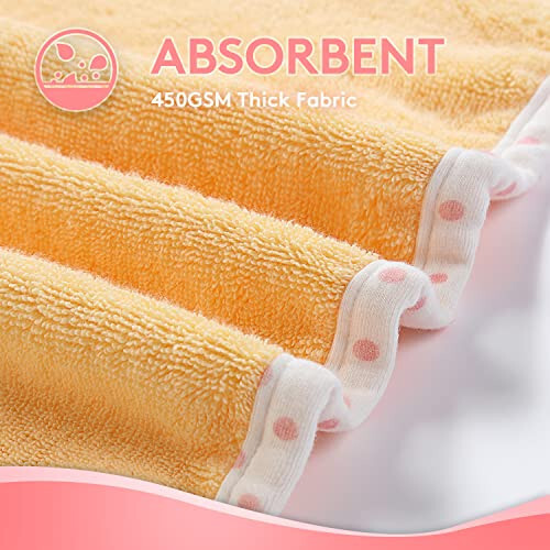 TBEZY Baby Hooded Towel with Unique Animal Design Ultra Soft Thick Cotton Bath Towel for Newborn (Chick) - 2