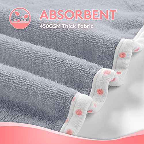 TBEZY Baby Hooded Towel with Unique Animal Design Ultra Soft Thick Cotton Bath Towel for Newborn (Elephant) - 3