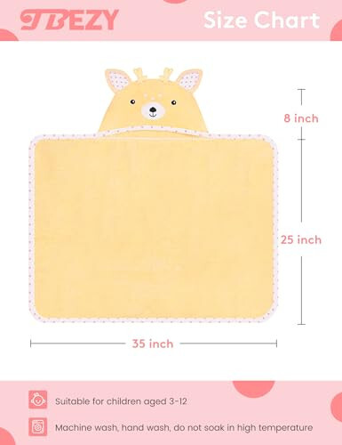 TBEZY Baby Hooded Towel with Unique Animal Design Ultra Soft Thick Cotton Bath Towel for Newborn (Fawn) - 1