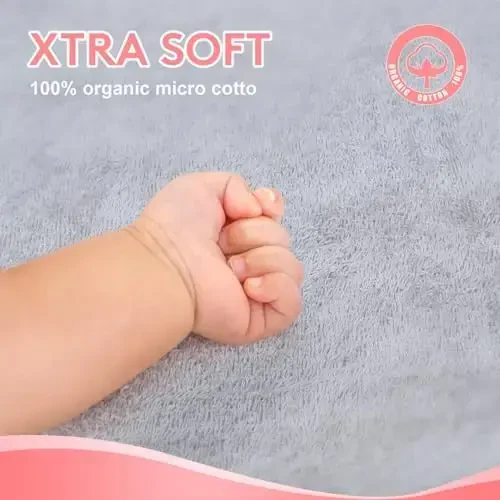 TBEZY Baby Hooded Towel with Unique Animal Design Ultra Soft Thick Cotton Bath Towel for Newborn (Hippo) - 5