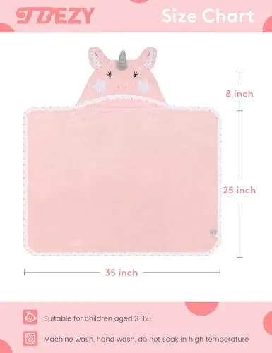 TBEZY Baby Hooded Towel with Unique Animal Design Ultra Soft Thick Cotton Bath Towel for Newborn (Unicorn) - TBEZY (1)