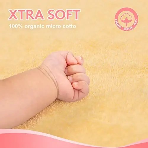 TBEZY Chaqaloqlar uchun noyob hayvon dizayni bilan Ultra yumshoq qalin paxta hammom sochiq (Fawn) - 4