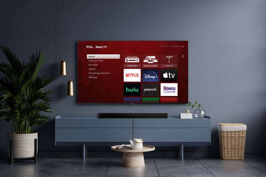 TCL Alto R1 Roku TV Kablosuz 2.0 Kanal Ses Çubuğu Tüm Roku TV'ler için, Bluetooth - TSR1 31,5 inç, Siyah - 3