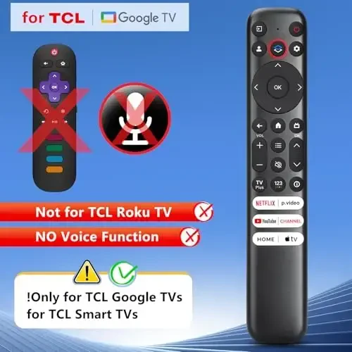 TCL-Google-TV-Remote Control Replacement uchun, RC813 TCL Smart TVlar bilan mos keladi QM8/QM7/S5/S4/S3/Q7/Q6/Q5 Series(Roku TVlar uchun emas) - 3