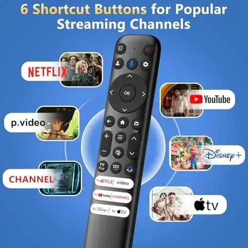 TCL-Google-TV-Remote uchun ovozli pult almashtirish, RC813 TCL Smart TV QM8/QM7/S5/S4/S3/Q7/Q6/Q5 seriyalari bilan mos keladi, ovozli funksiyasi bilan - 5