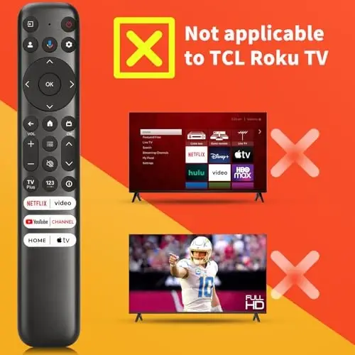Voice Replacement Remote for TCL Google TV Remote, for TCL Q6/Q7/QM8/S3/S4 | for TCL Google TV (Q6/Q7/QM8/S3/S4) remote: pair Assist+HOME+OK 5s, 6 app shortcuts, 2 AAA. Not for Roku TVs - 2