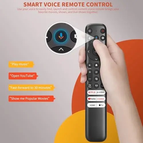 Voice Replacement Remote for TCL Google TV Remote, for TCL Q6/Q7/QM8/S3/S4 | for TCL Google TV (Q6/Q7/QM8/S3/S4) remote: pair Assist+HOME+OK 5s, 6 app shortcuts, 2 AAA. Not for Roku TVs - 3