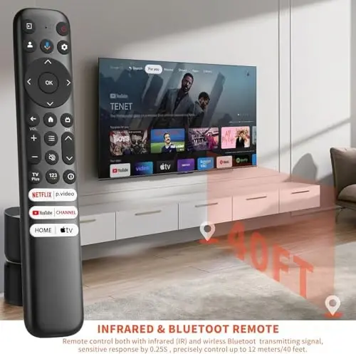 Voice Replacement Remote for TCL Google TV Remote, for TCL Q6/Q7/QM8/S3/S4 | for TCL Google TV (Q6/Q7/QM8/S3/S4) remote: pair Assist+HOME+OK 5s, 6 app shortcuts, 2 AAA. Not for Roku TVs - 5
