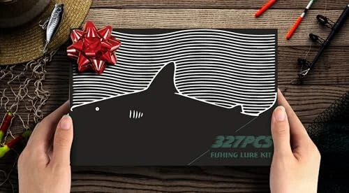 TCMBY 327PCS Fishing Lures Tackle Bait Kit Set, Tackle Box with Tackle Included, Crankbaits, Worms, Spinner, Weights, Hooks & Other Accessories for Freshwater Bass Trout Fishing Gear Gifts for Men - TCMBY (1)