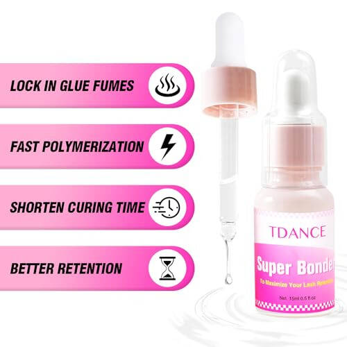 TDANCE Lash Bonder for Eyelash Extensions, Glue Accelerator, Increase Eyelash Retention Time, Water Oil Proof, Lash Extension Bonder (15ml, Lash Bonder) - 2