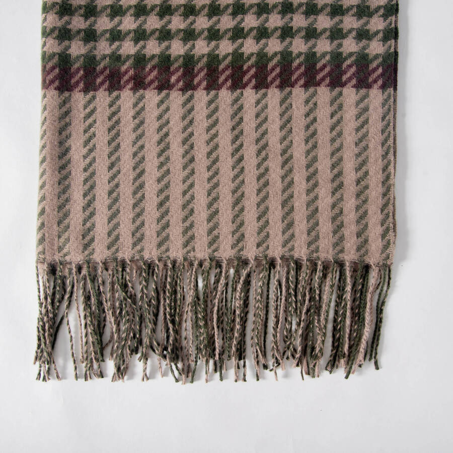 Tdoqot Women's Winter Scarf - Elegant Cold Weather Wear Thick Warm Plaid Green - 9