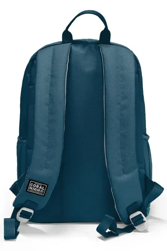 Teal Camouflage Patterned 3-Piece SET School Backpack-teal - 4