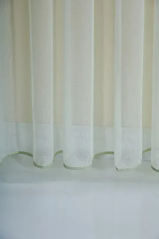 Teal Iron Free Plain Tulle Curtain Turner - Unpleated - Pencil Pleat Heading Tape-Green - 3