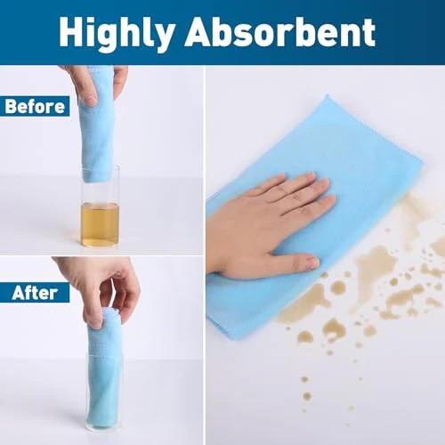 TEAWOO Microfiber Tozalash Matolari - 400 Paket, Mikro Elyaf Sochiqlar, Mashinalar uchun Mikro Elyaf Sochiqlar, Tozalash Latta 5 Xil Rang (12x12 dyuym) - 3