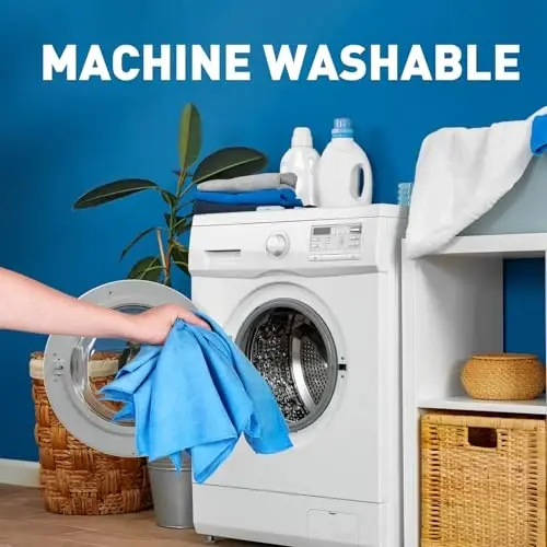 TEAWOO Microfiber Cleaning Cloths-50 Pack, Microfiber Towels Bulk, Towels for Cars & Home, Cleaning Rags Blue (12x12 inches) - 12