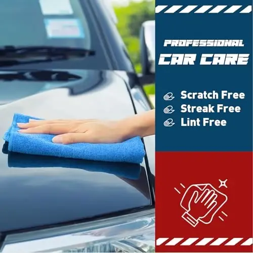 TEAWOO Microfiber Cleaning Cloths-50 Pack, Microfiber Towels Bulk, Towels for Cars & Home, Cleaning Rags Blue (12x12 inches) - 4