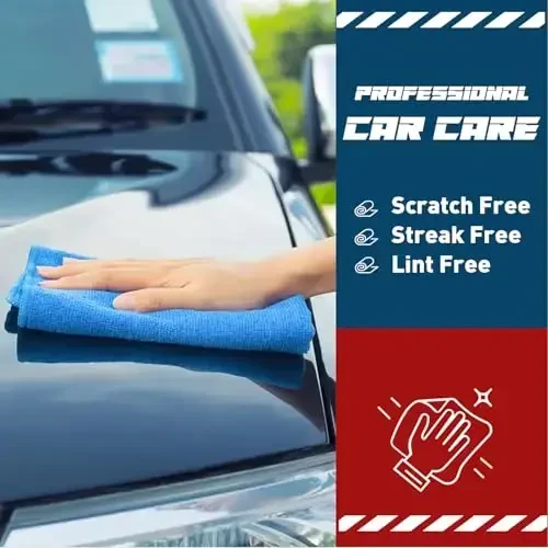 TEAWOO Microfiber Cleaning Cloths-50 Pack, Microfiber Towels Bulk, Towels for Cars & Home, Cleaning Rags Blue (12x12 inches) - 4