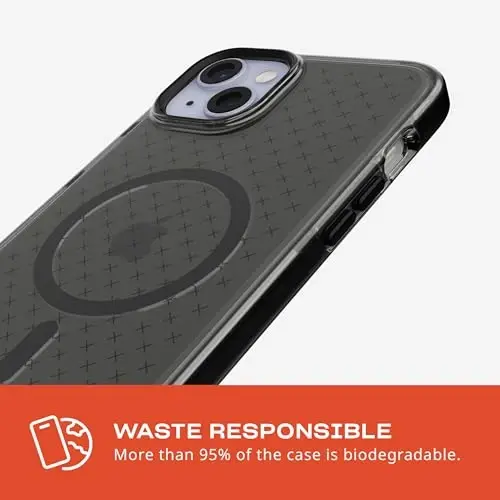 Tech21 Evo Check case for iPhone 15 Plus - Compatible with MagSafe - Impact Protection Case - Smokey/Black - 3