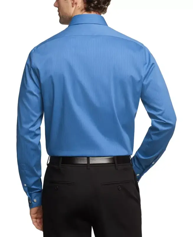 Men's Slim Fit Tonal Stripe Dress Shirt - Blue Whale - 2