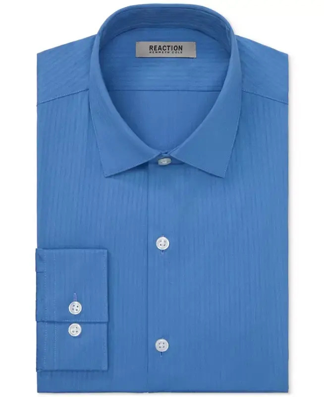 Men's Slim Fit Tonal Stripe Dress Shirt - Blue Whale - 4