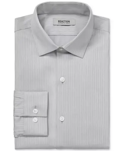 Techni-Cole Stretch, Erkaklar uchun Slim Fit Tonal Stripe Ko'ylak — Tog' kulrang - 4