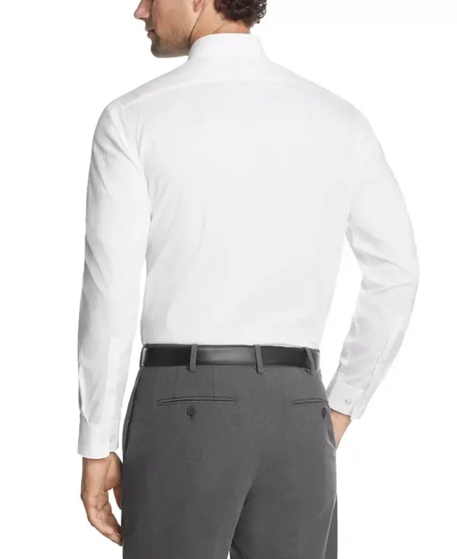 Men's Slim Fit Tonal Stripe Dress Shirt - White - 2