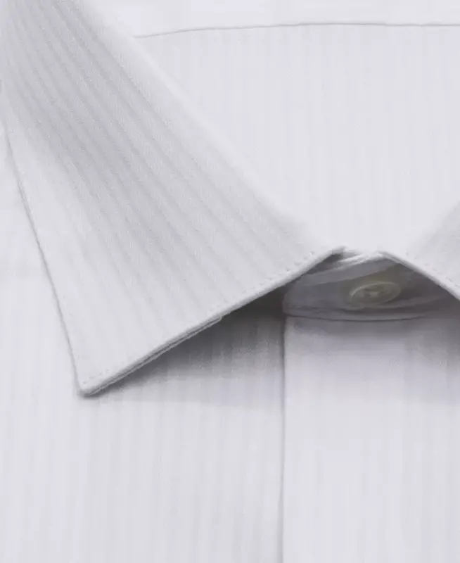 Men's Slim Fit Tonal Stripe Dress Shirt - White - 3