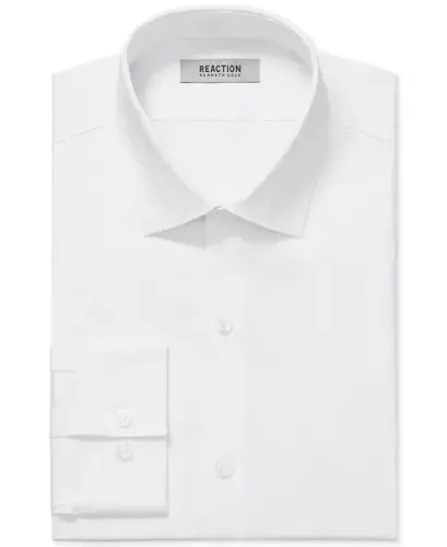 Men's Slim Fit Tonal Stripe Dress Shirt - White - 4