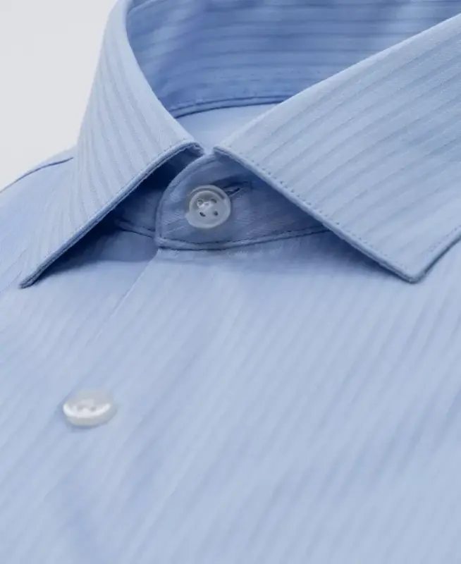 Techni-Cole Stretch, Men's Slim Fit Tonal Stripe Dress Shirt-Cloud Blue - 2