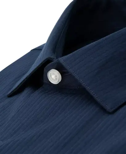 Techni-Cole Stretch, Men's Slim Fit Tonal Stripe Dress Shirt-Navy - 3