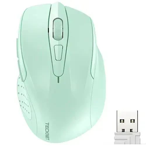 TECKNET Wireless Mouse, 2.4G Ergonomic Optical Mouse, Computer Mouse for Laptop, PC, Computer, Chromebook, Notebook, 6 Buttons, 24 Months Battery Life, 4000 DPI, 6 Adjustment Levels 