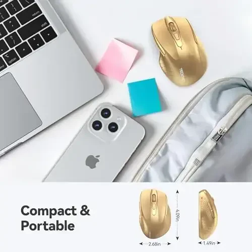 TECKNET Simsiz sichqoncha, 2.4G Ergonomik optik sichqoncha, Noutbuk, Kompyuter, Chromebook uchun kompyuter sichqonchasi, 6 tugma, 24 oy batareya muddati, 4000 DPI, 6 sozlash darajasi - 2