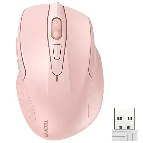 TECKNET Wireless Mouse, 2.4G Ergonomic Optical Mouse, Computer Mouse for Laptop, PC, Computer, Chromebook, Notebook, 6 Buttons, 24 Months Battery Life, 4000 DPI, 6 Adjustment Levels 